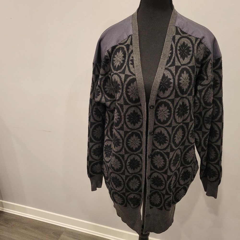 Long Sweater Wool Blend Pockets Size Small